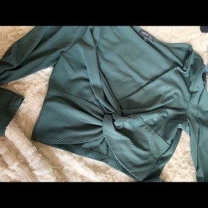 Long sleeve crop top.